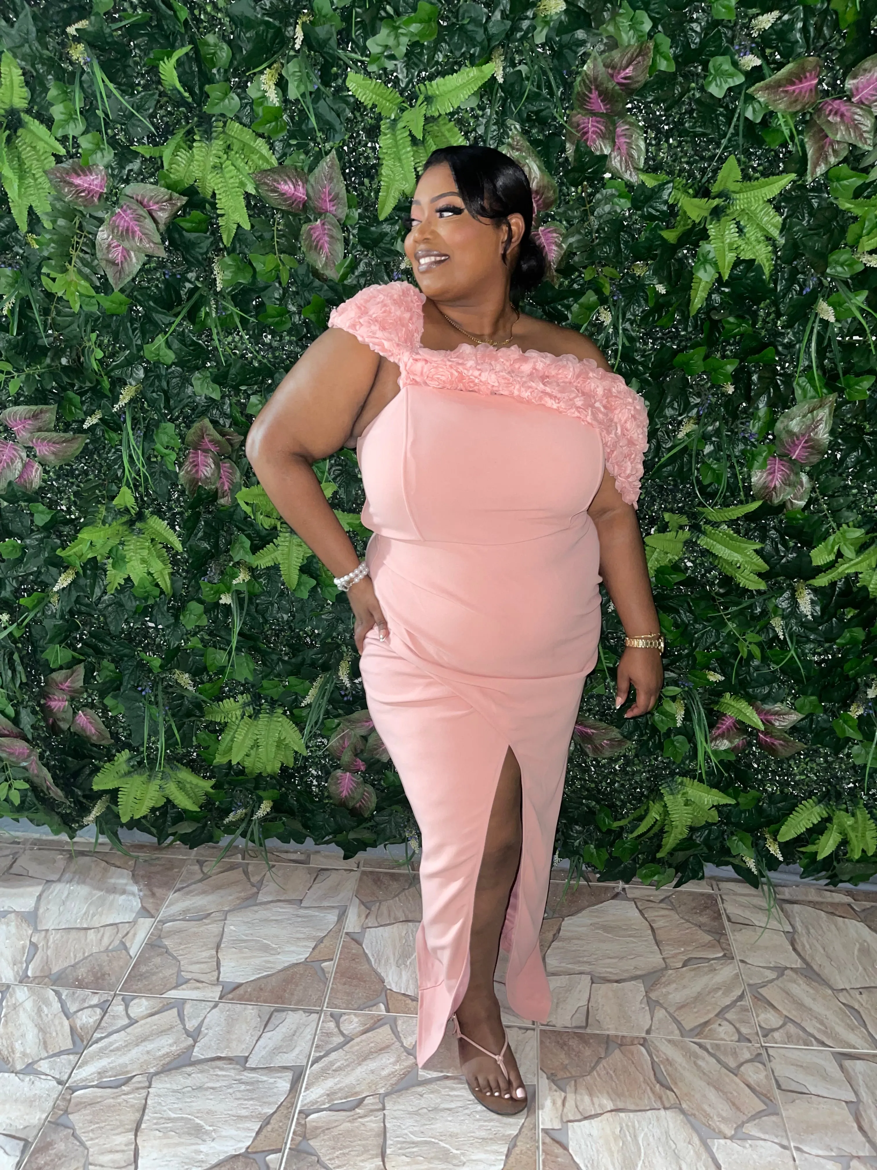Blush Bouquet Rose Dress