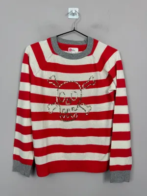 Boden red stripe Skull & Crossbones Jumper 13-14y