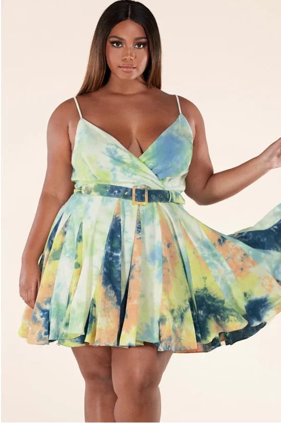 Bonnie Tie-Dye Mini Dress (Plus)