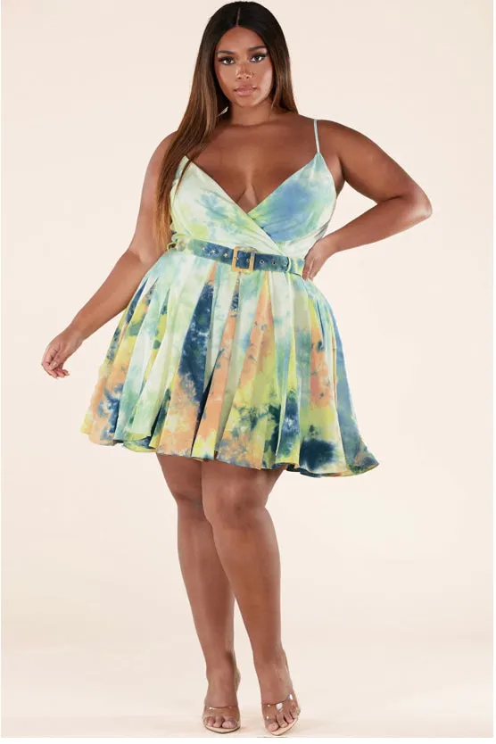 Bonnie Tie-Dye Mini Dress (Plus)