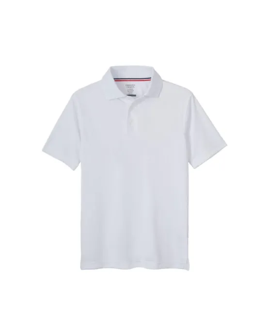 Boys Short Sleeve Sport Polo {White}