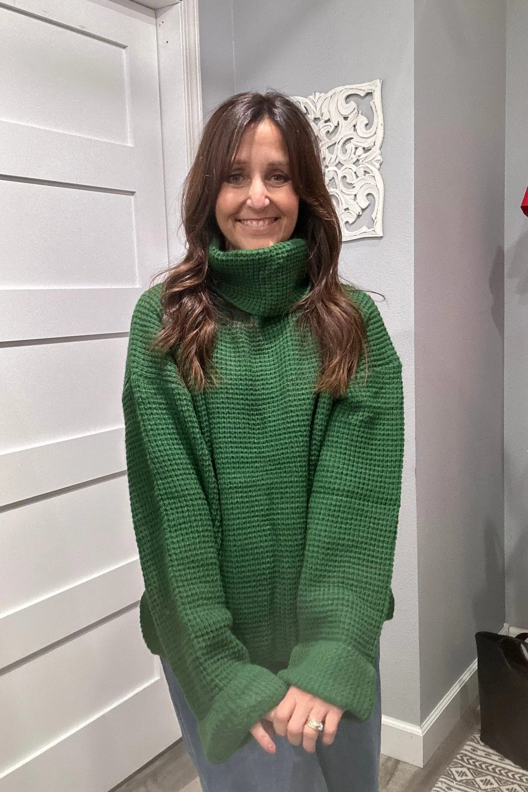 Bre Green Turtleneck Sweater