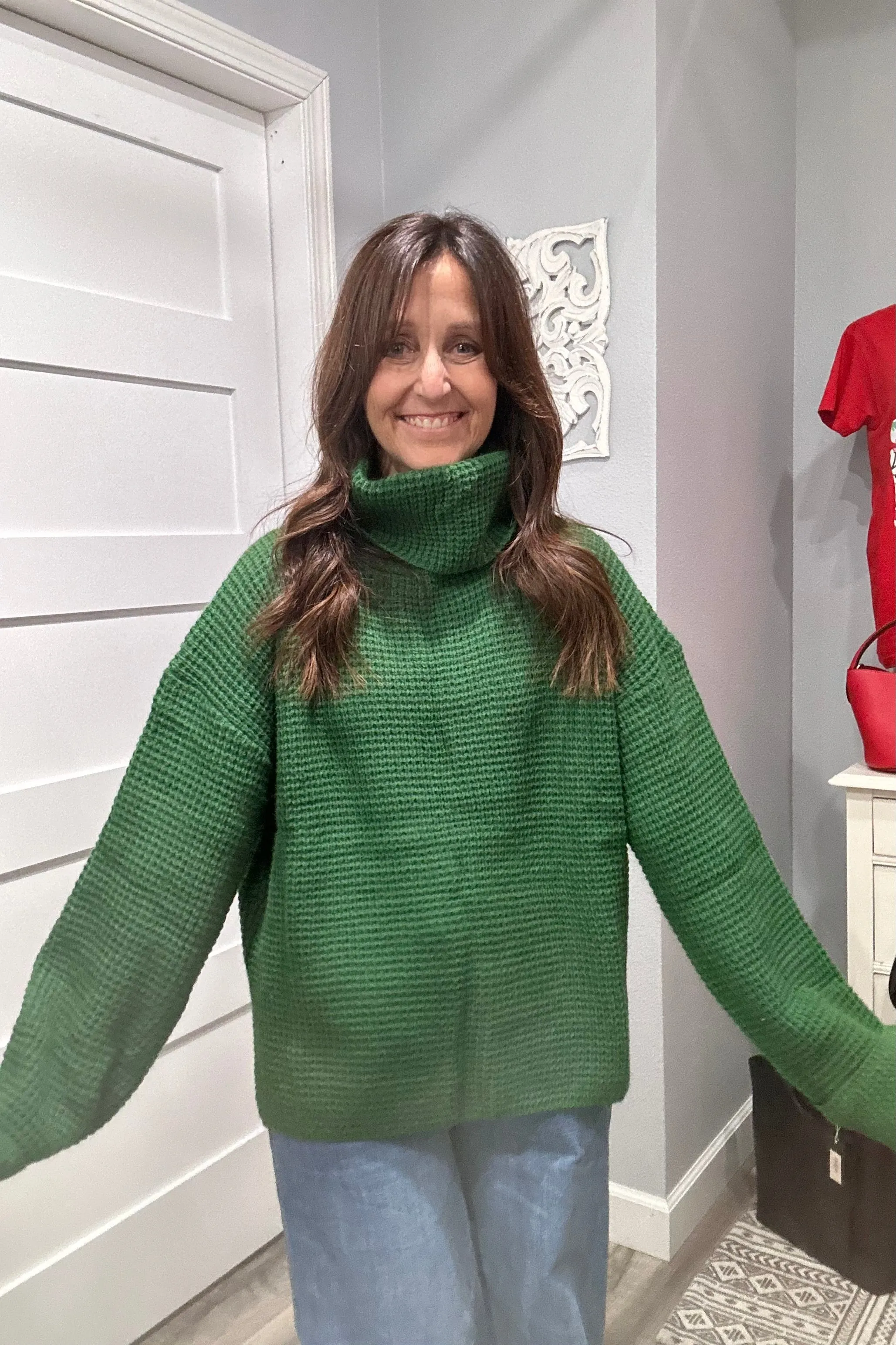 Bre Green Turtleneck Sweater