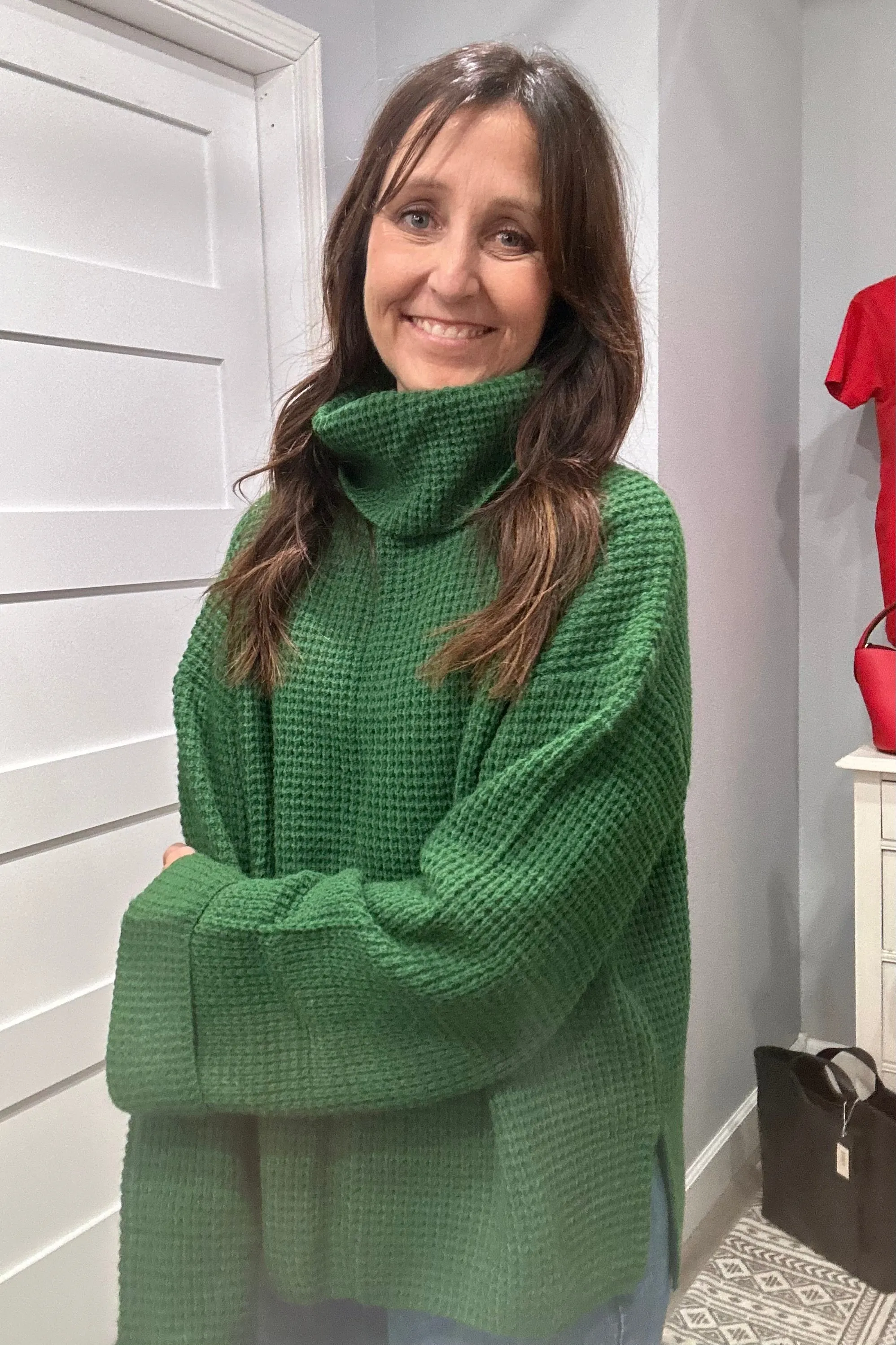 Bre Green Turtleneck Sweater