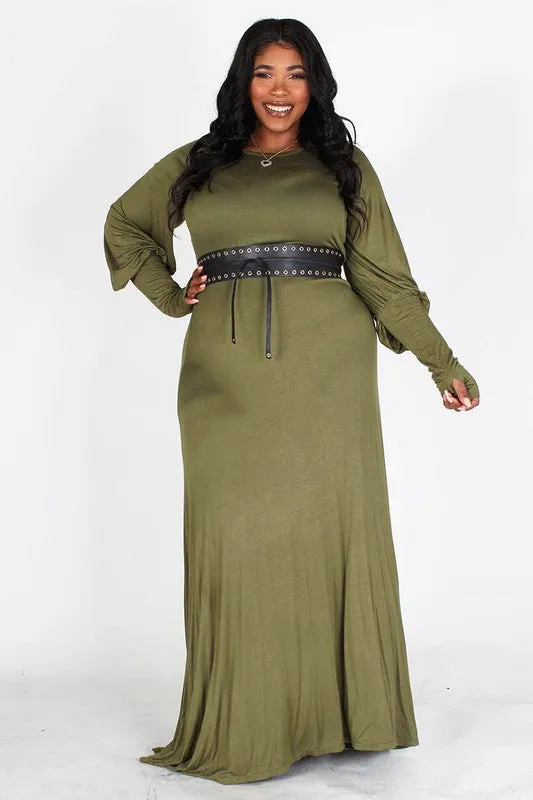 Bubble Sleeve Maxi Dress