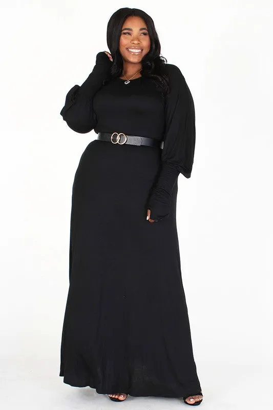 Bubble Sleeve Maxi Dress