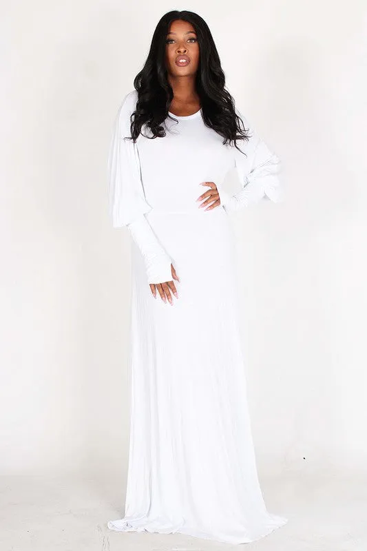 Bubble Sleeve Maxi Dress