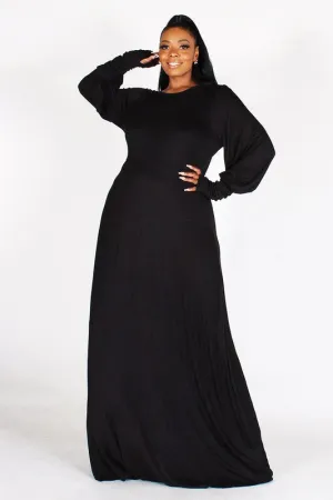 Bubble Sleeve Maxi Dress