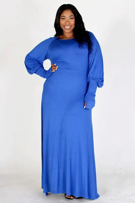 Bubble Sleeve Maxi Dress