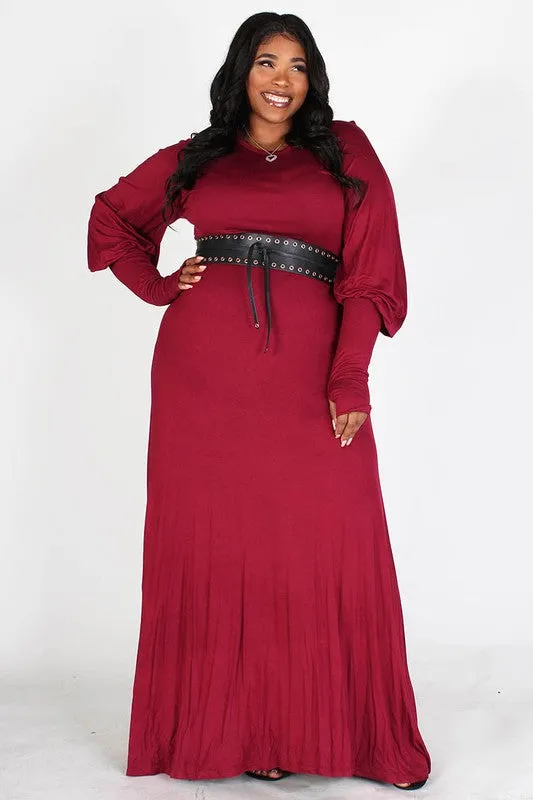 Bubble Sleeve Maxi Dress