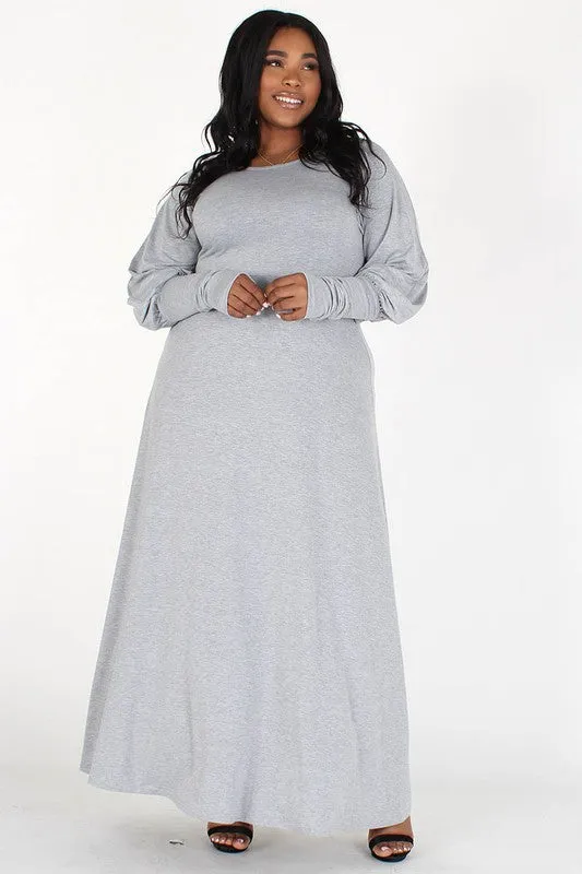 Bubble Sleeve Maxi Dress