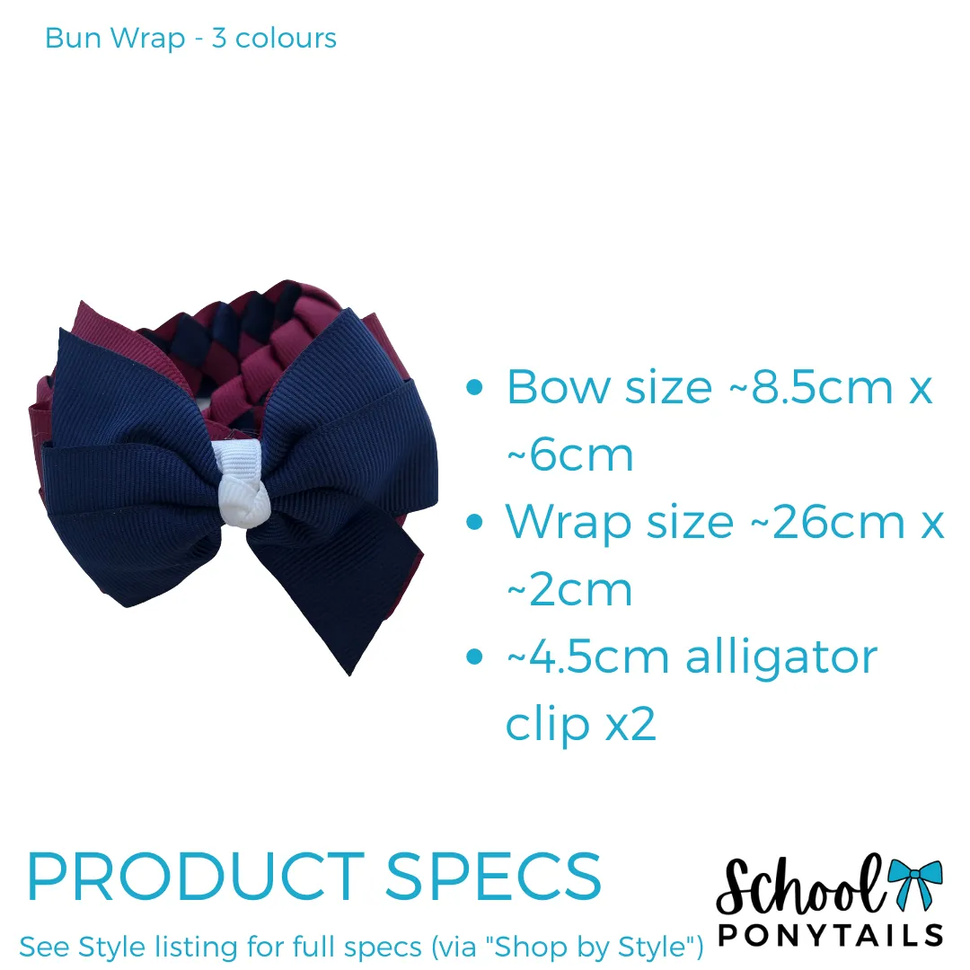Burgundy & Light Grey Hair Accessories