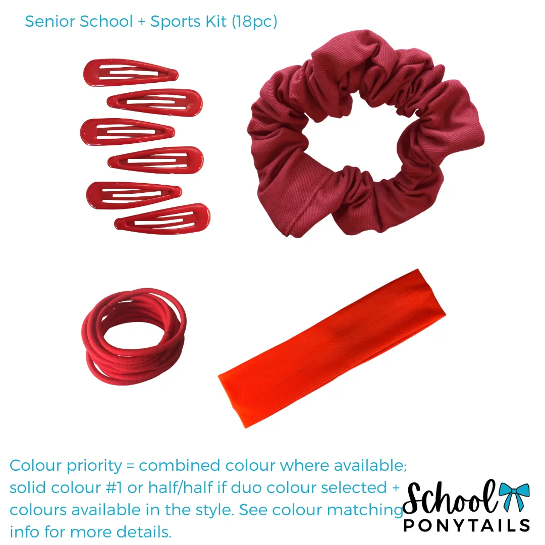Burgundy & Light Grey Hair Accessories