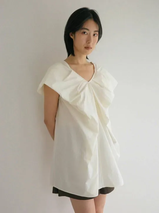 Butterfly Puff Sleeve Dress In Ivory