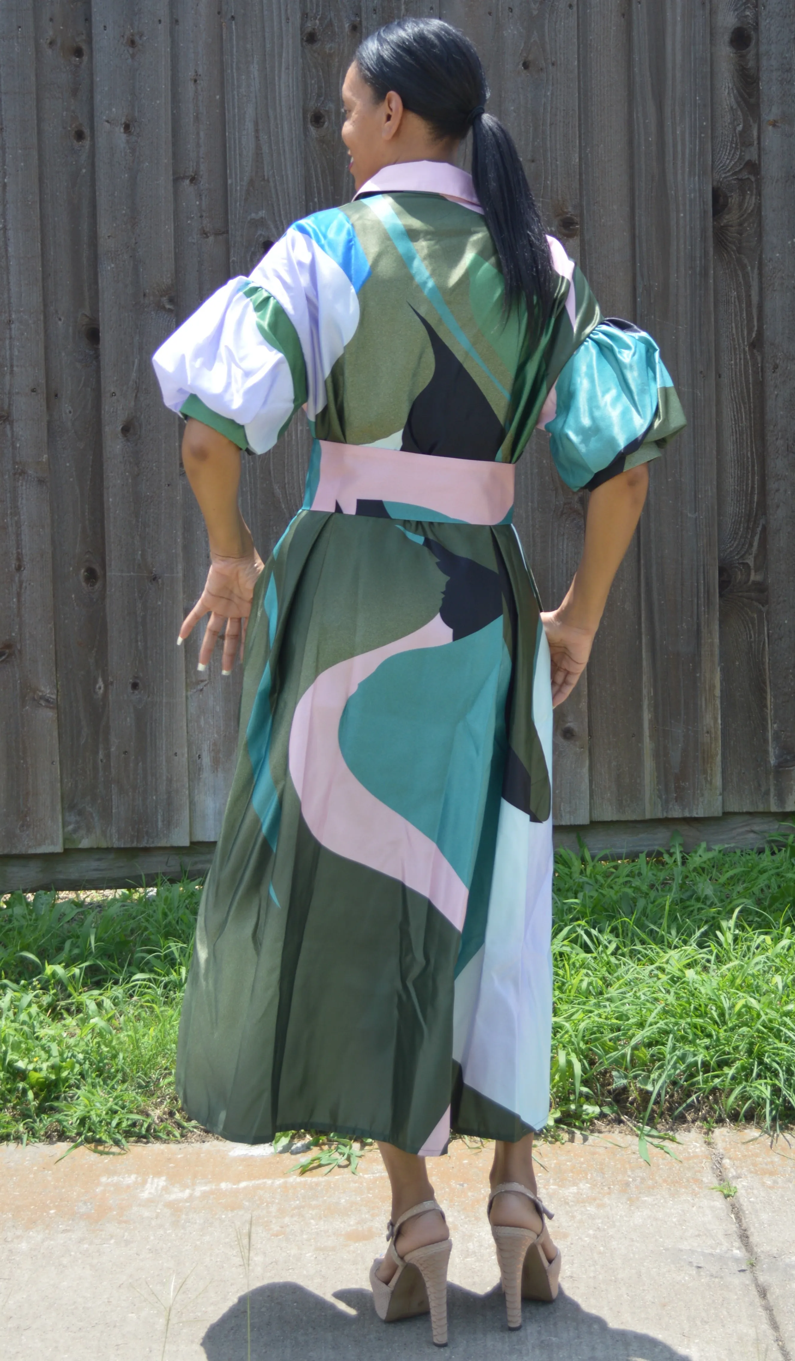 Button Down Collar Maxi Dress