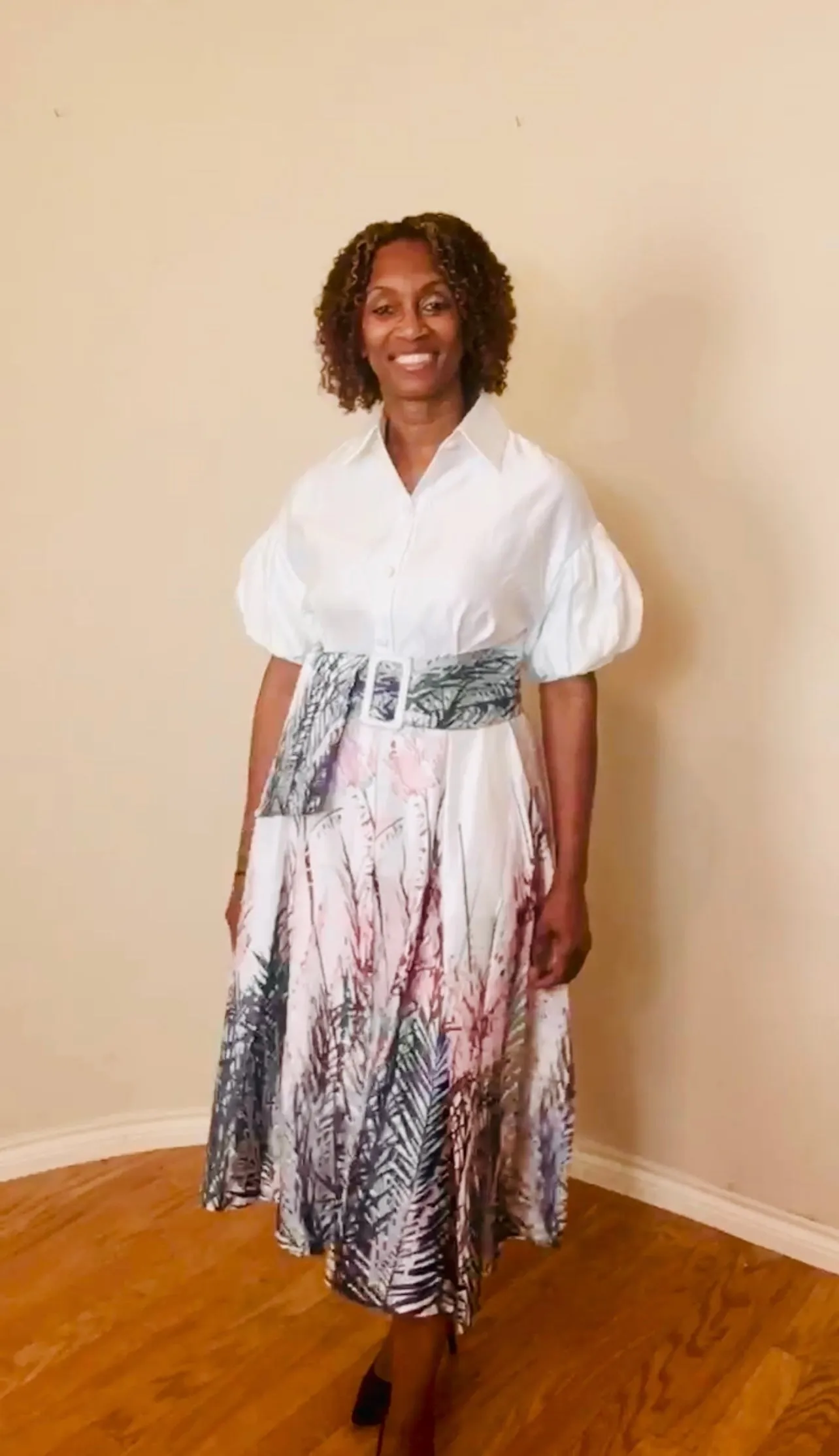 Button Down Collar Maxi Dress