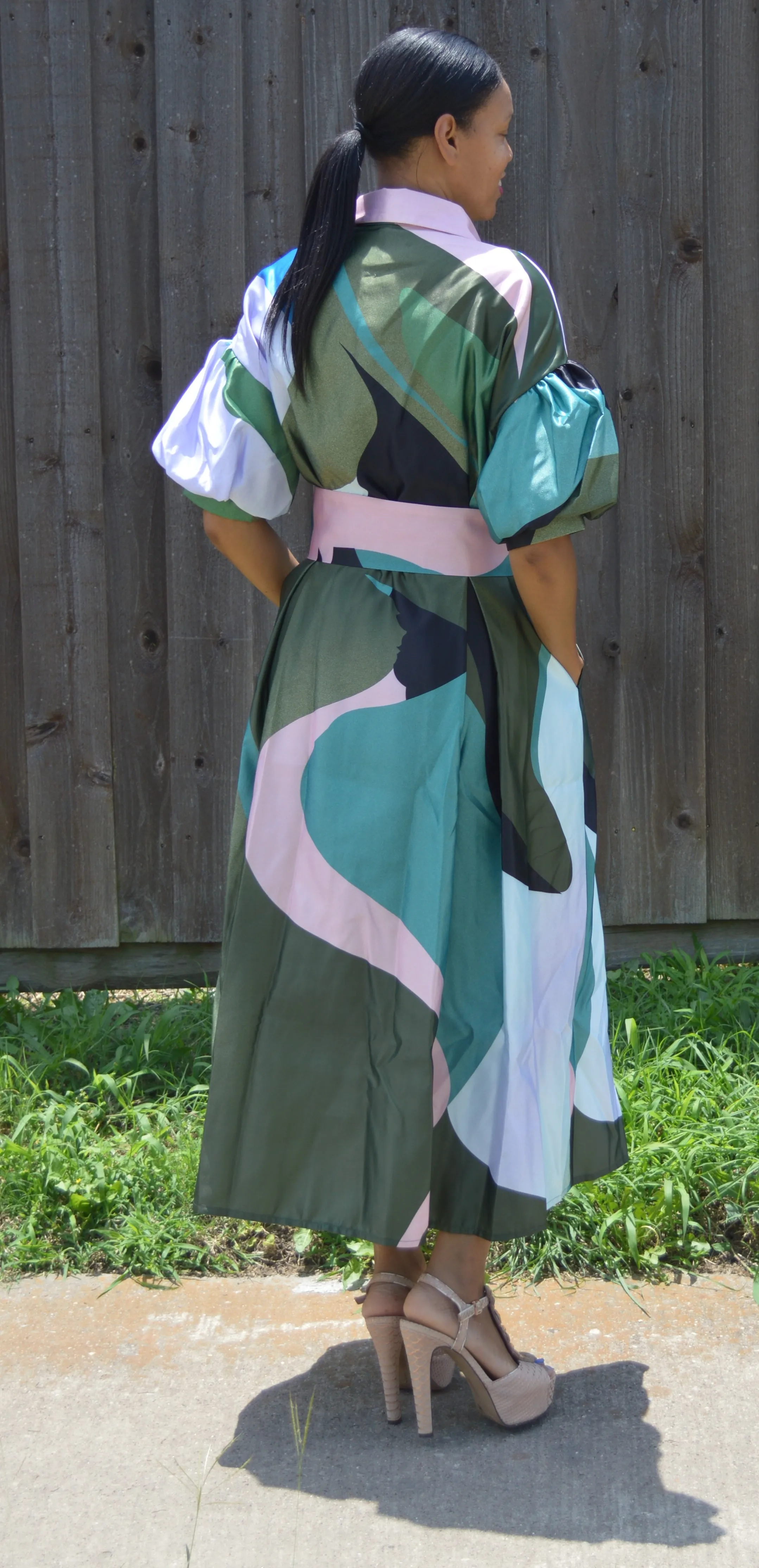 Button Down Collar Maxi Dress