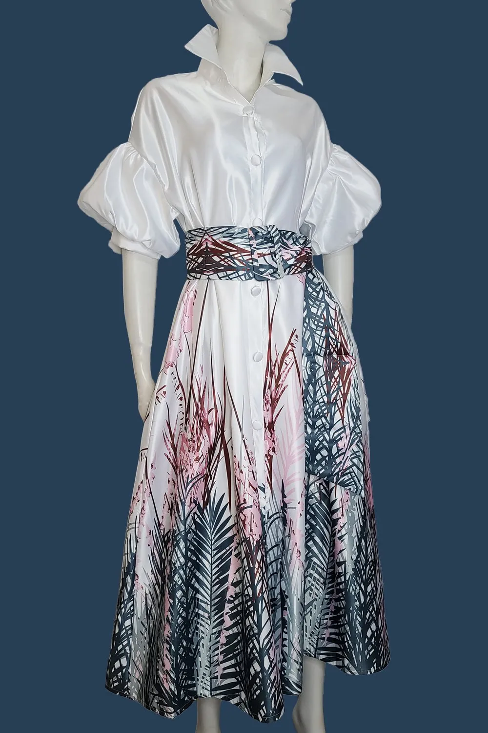 Button Down Collar Maxi Dress