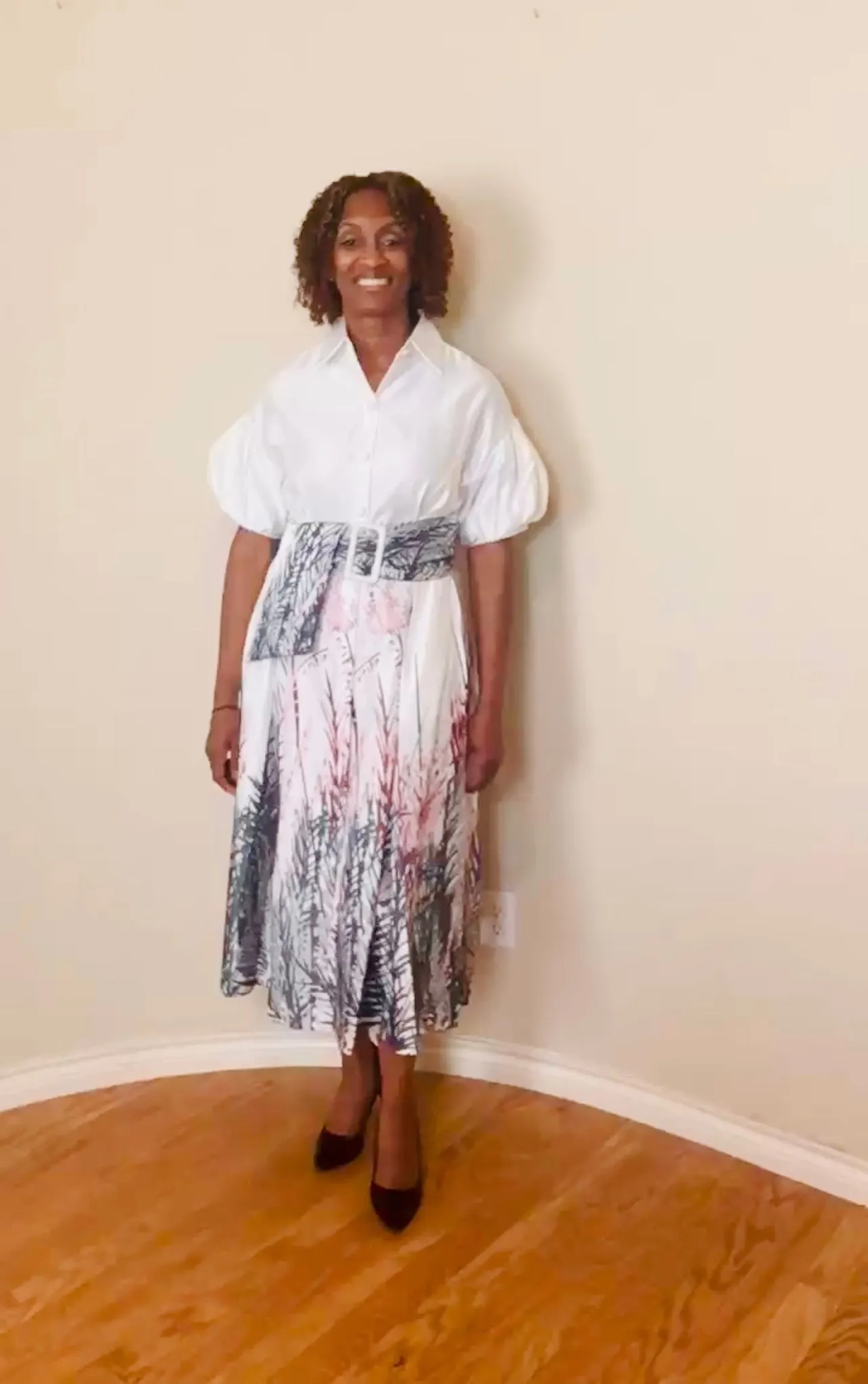 Button Down Collar Maxi Dress