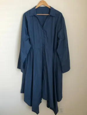 Button down flowy long sleeve dress