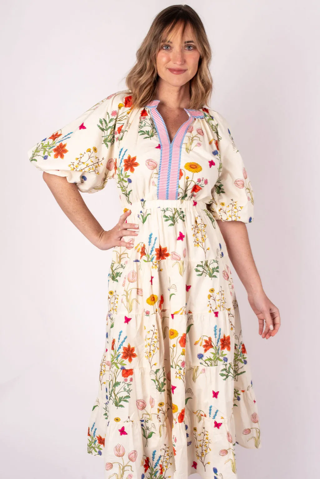 Callie Floral Short Sleeve Maxi Dress