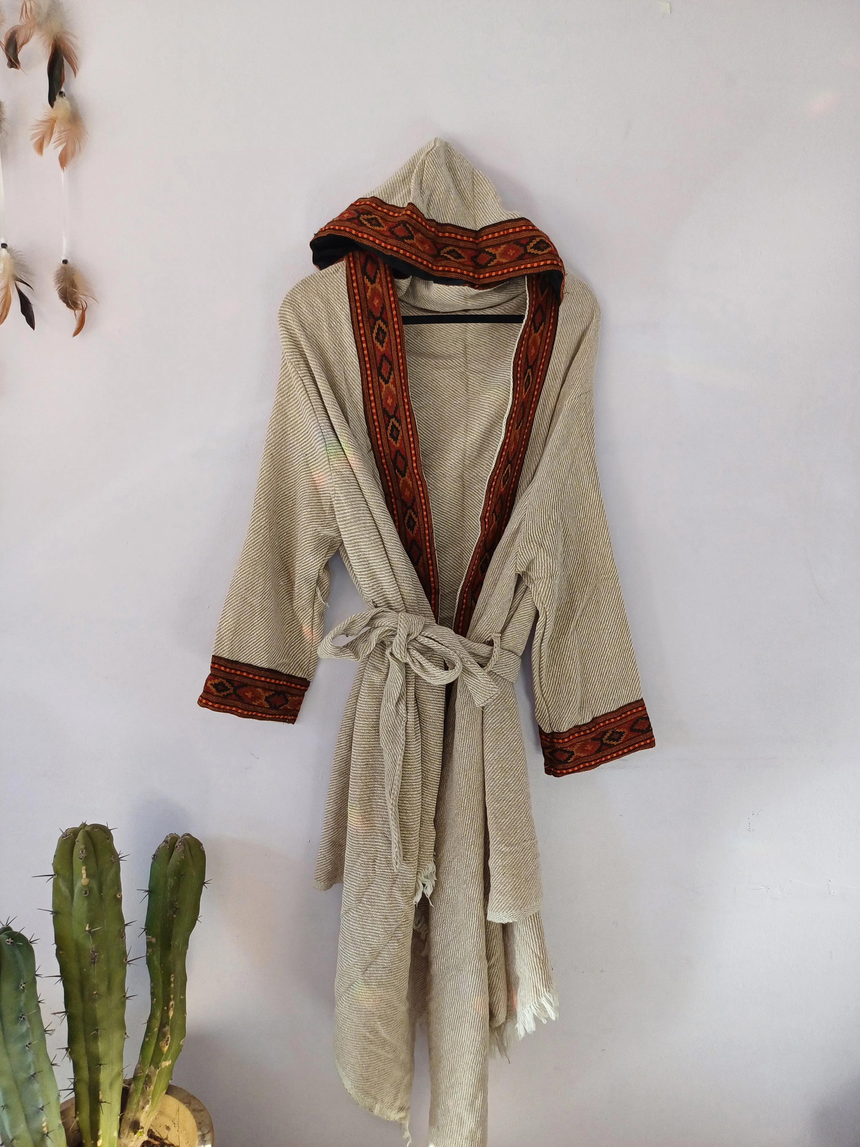 Camel Wool Blanket Coat (Cream)