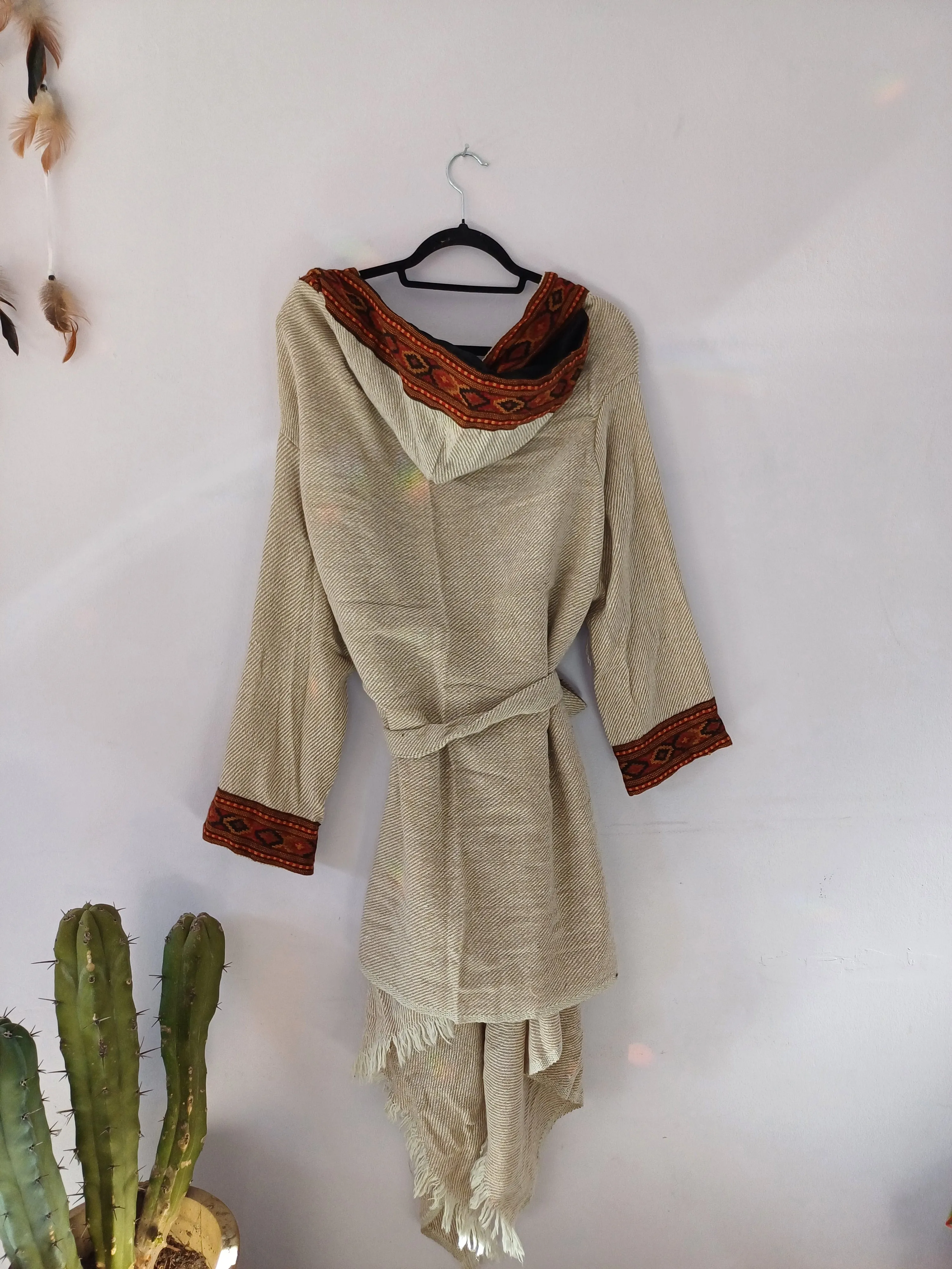 Camel Wool Blanket Coat (Cream)