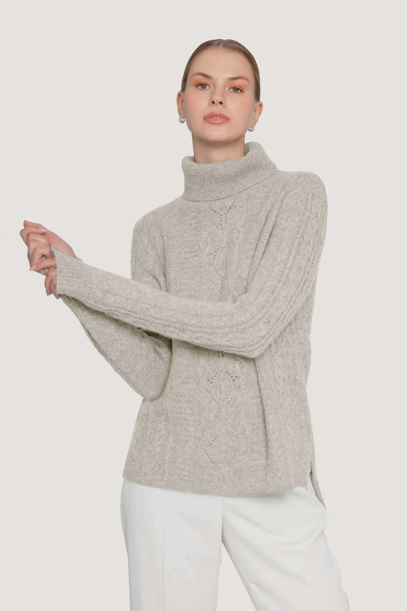 Cashmere Cable Knit Turtleneck