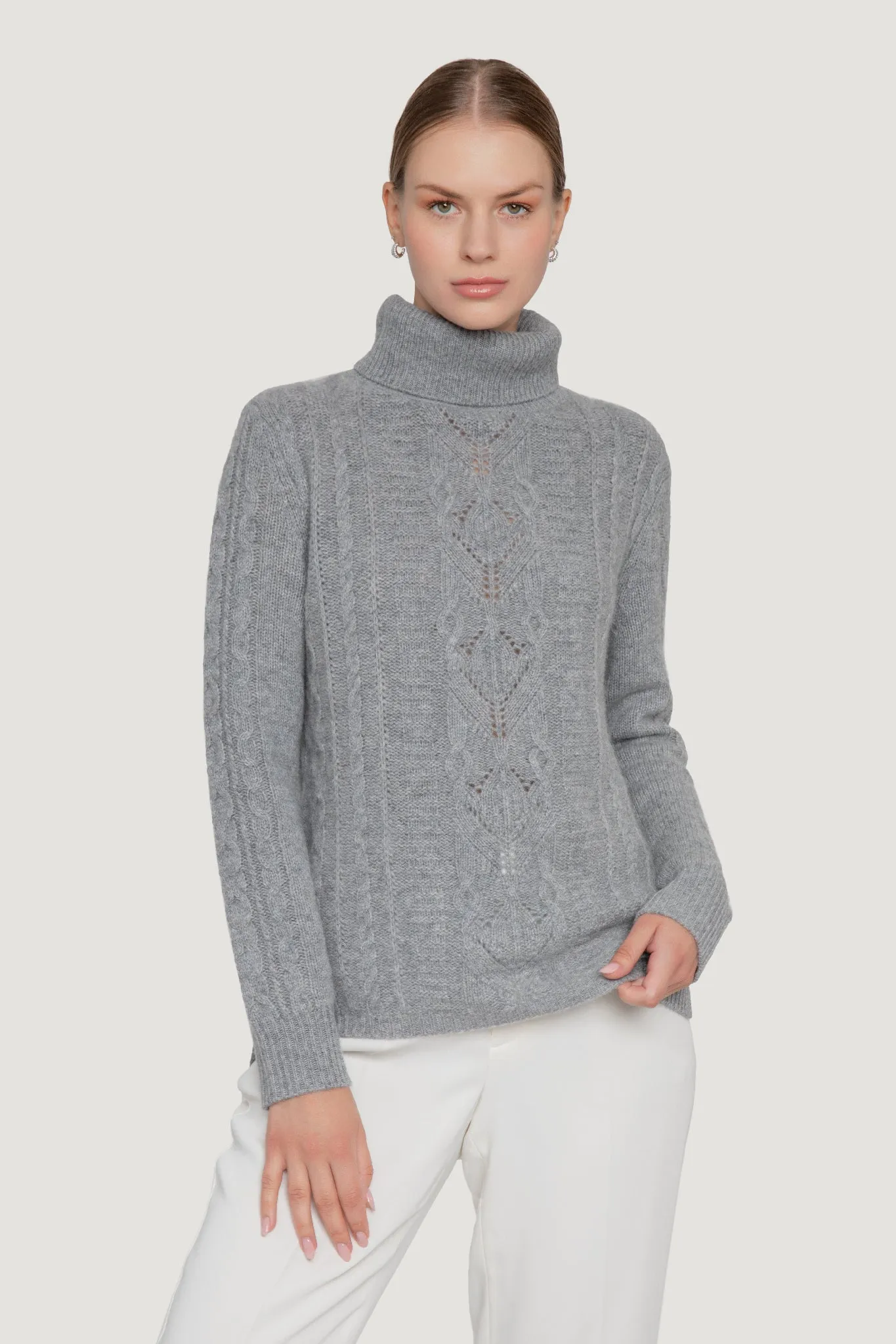 Cashmere Cable Knit Turtleneck