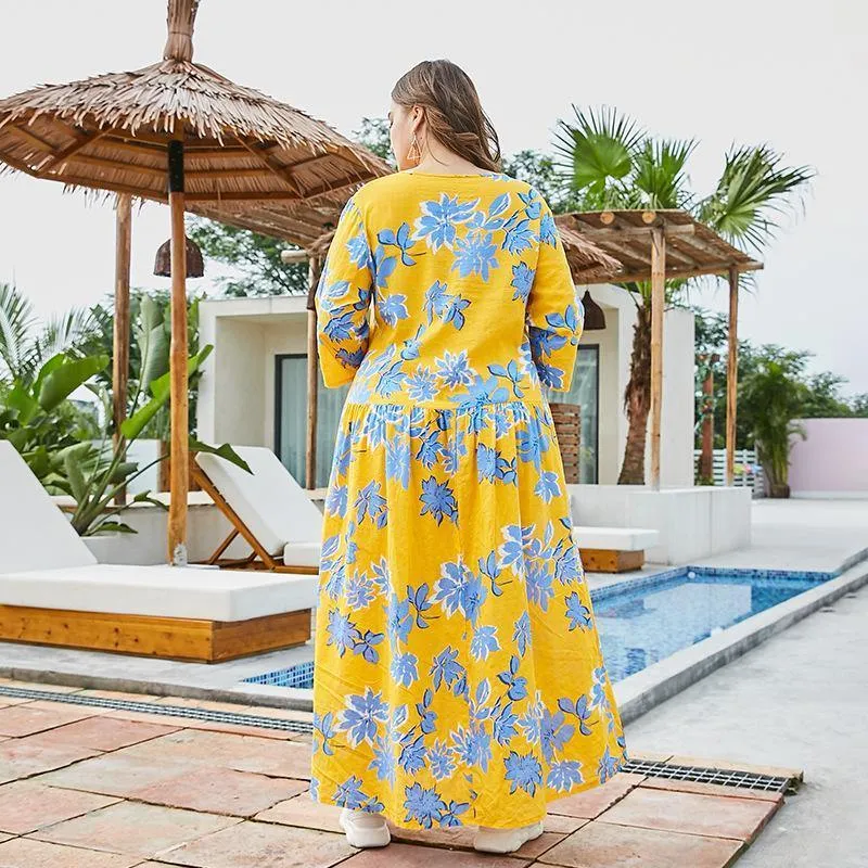 Casual Loose Half Sleeves Maxi Dresses