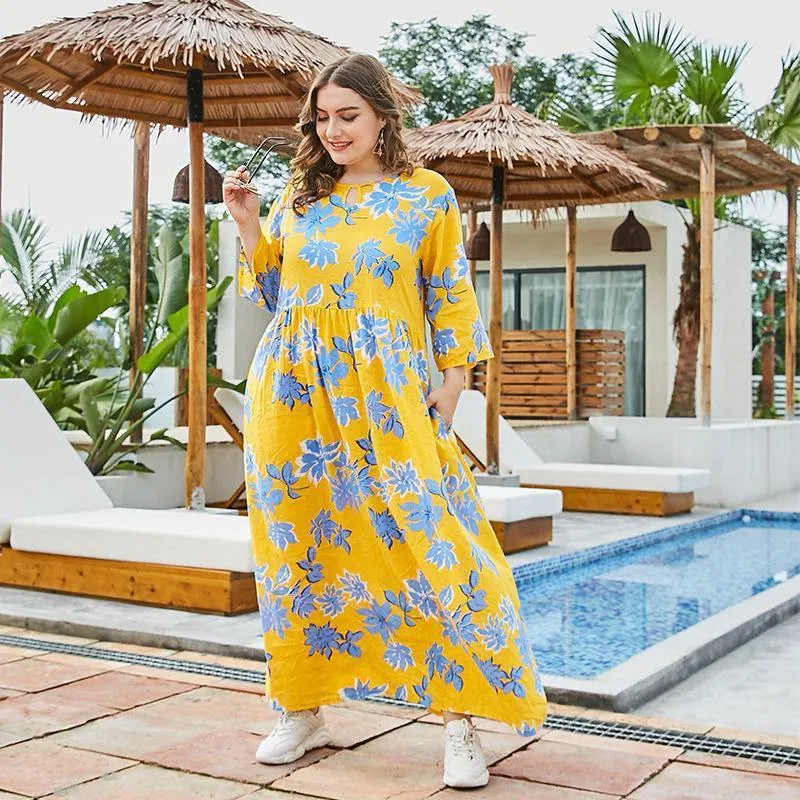 Casual Loose Half Sleeves Maxi Dresses
