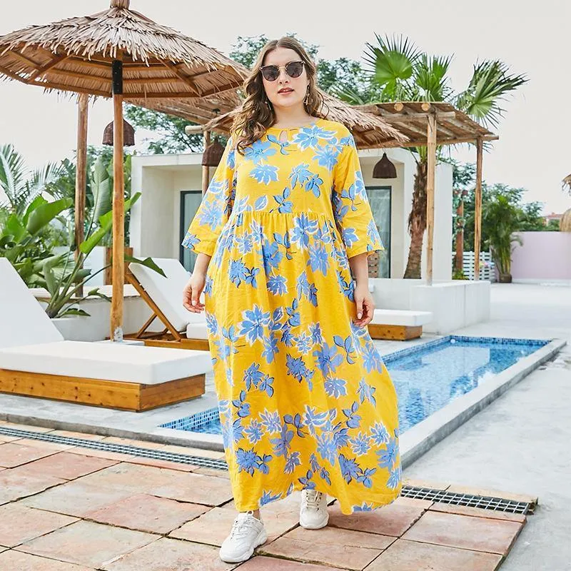 Casual Loose Half Sleeves Maxi Dresses
