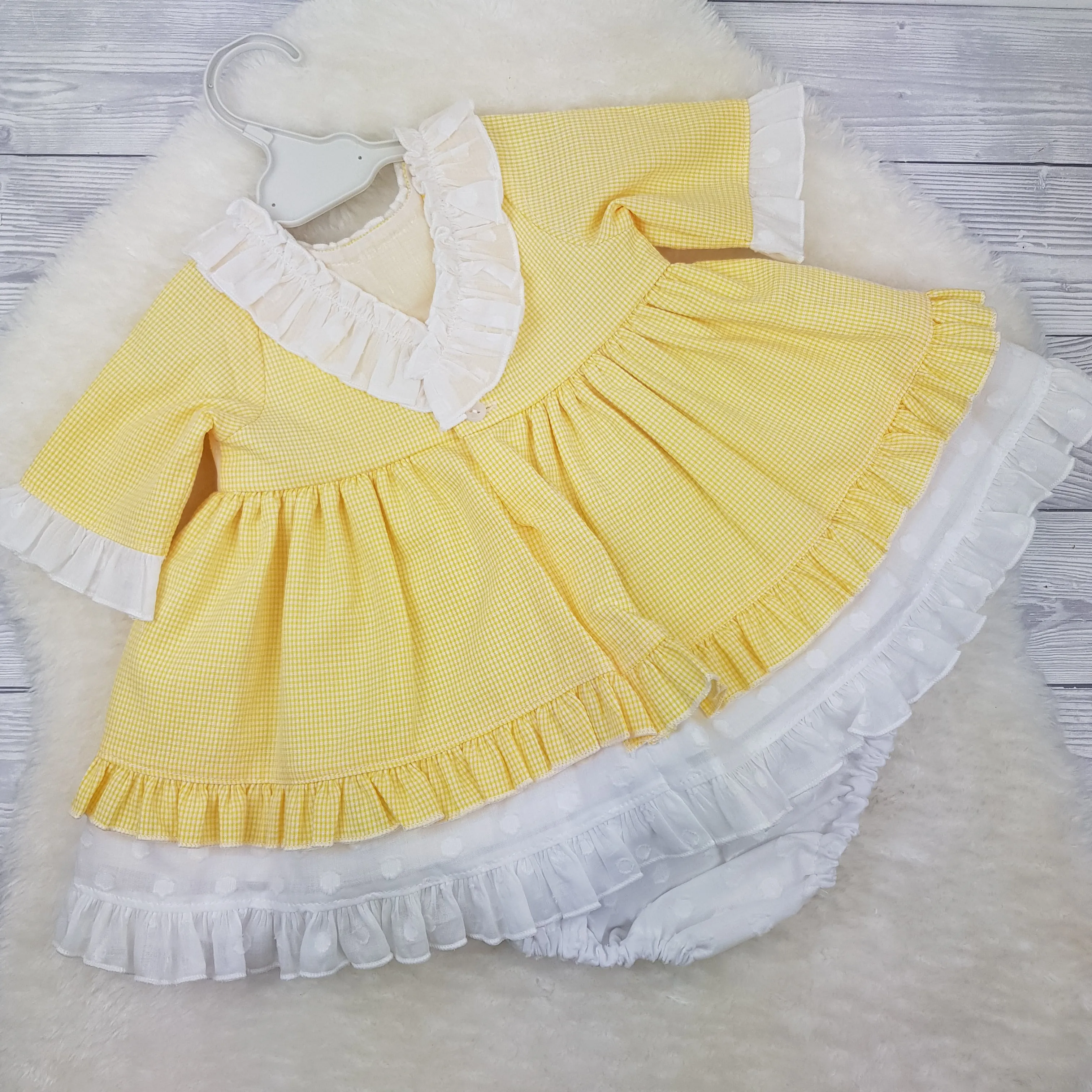 Ceyber Baby Girls Yellow Sleeved Dress 3M