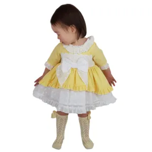 Ceyber Baby Girls Yellow Sleeved Dress 3M