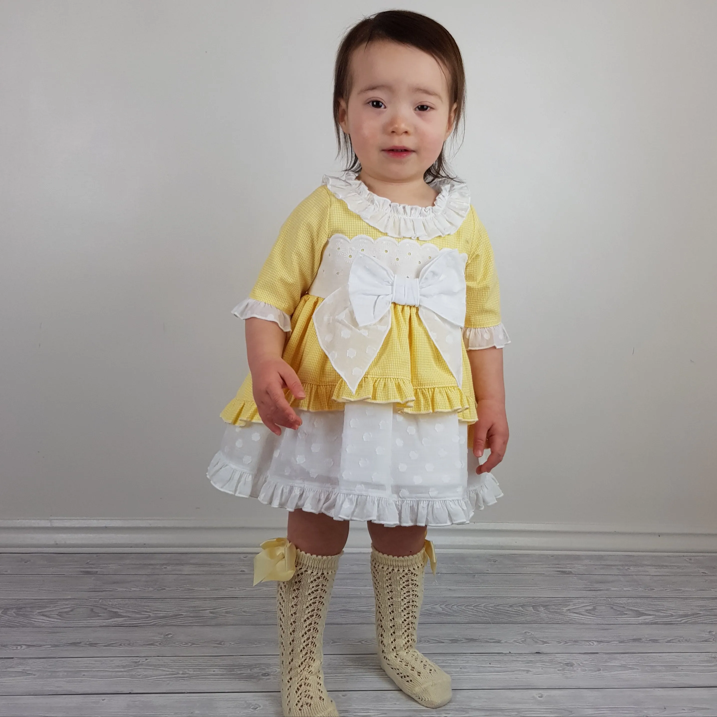 Ceyber Baby Girls Yellow Sleeved Dress 3M