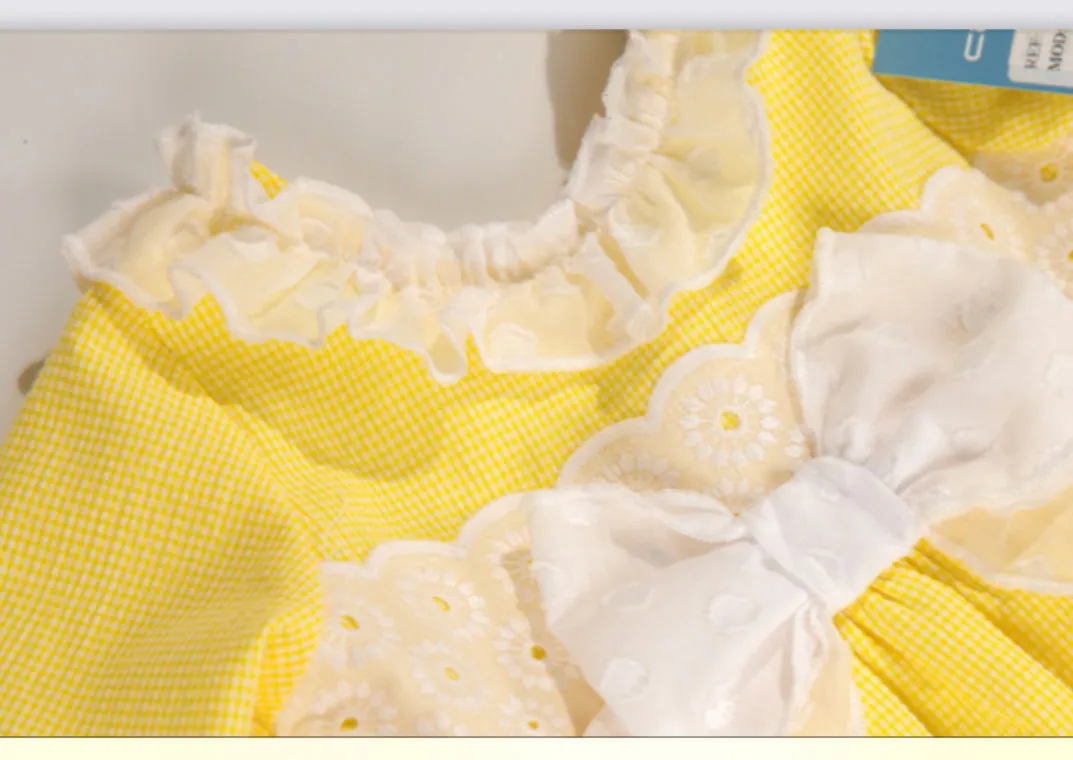 Ceyber Baby Girls Yellow Sleeved Dress 3M