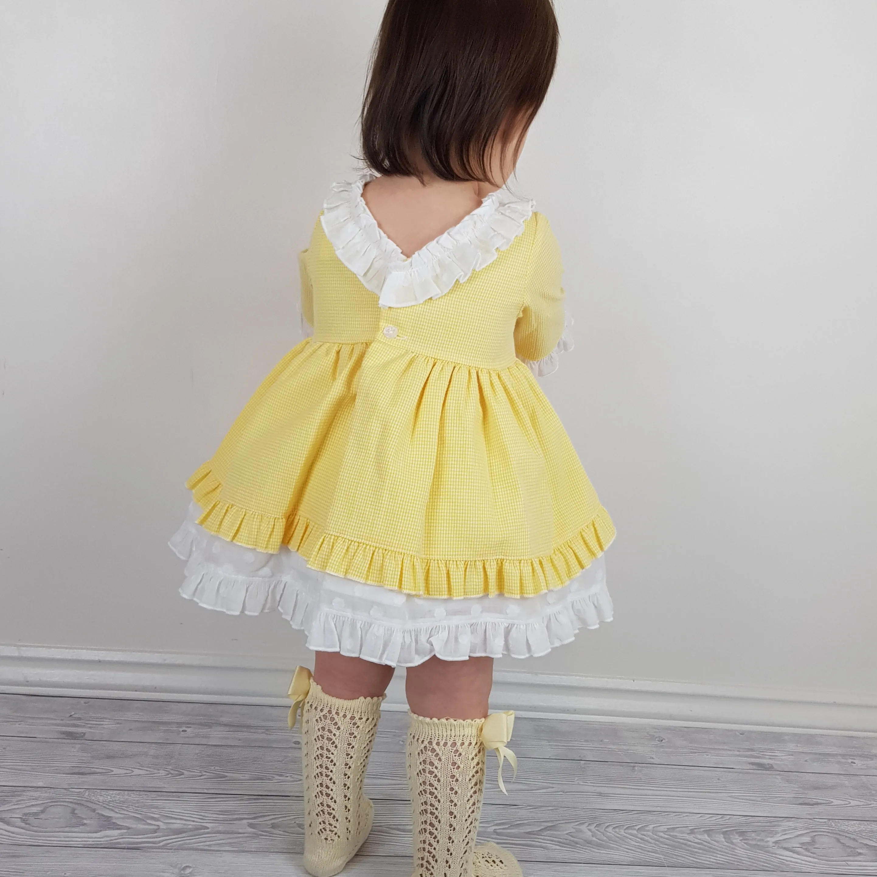 Ceyber Baby Girls Yellow Sleeved Dress 3M
