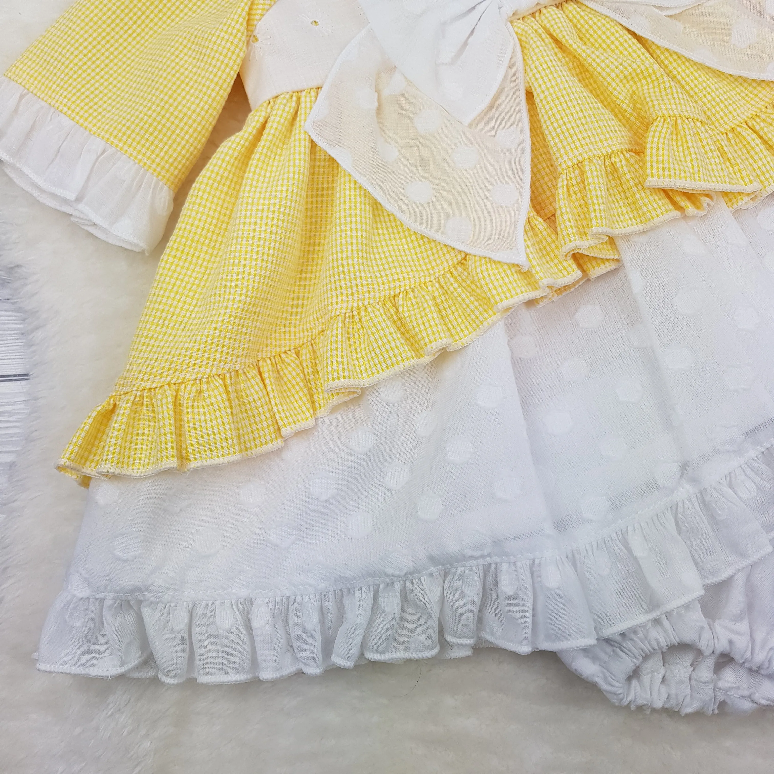 Ceyber Baby Girls Yellow Sleeved Dress 3M