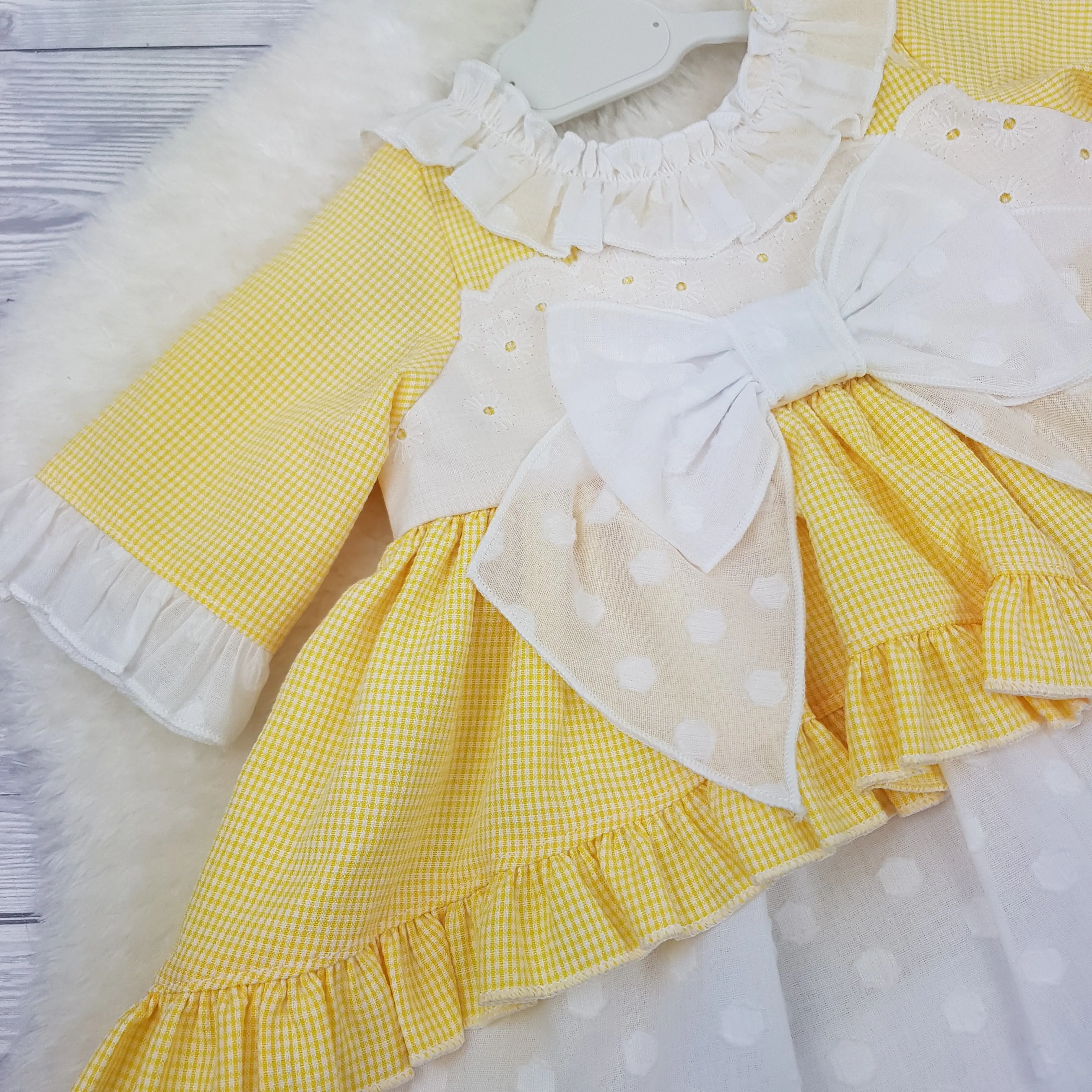 Ceyber Baby Girls Yellow Sleeved Dress 3M
