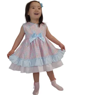 Ceyber Older Girls Pink and Blue Floral Dress