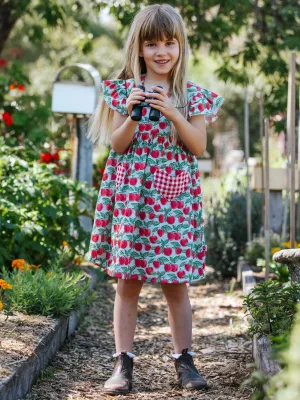 Cherry Heart Pocket Dress