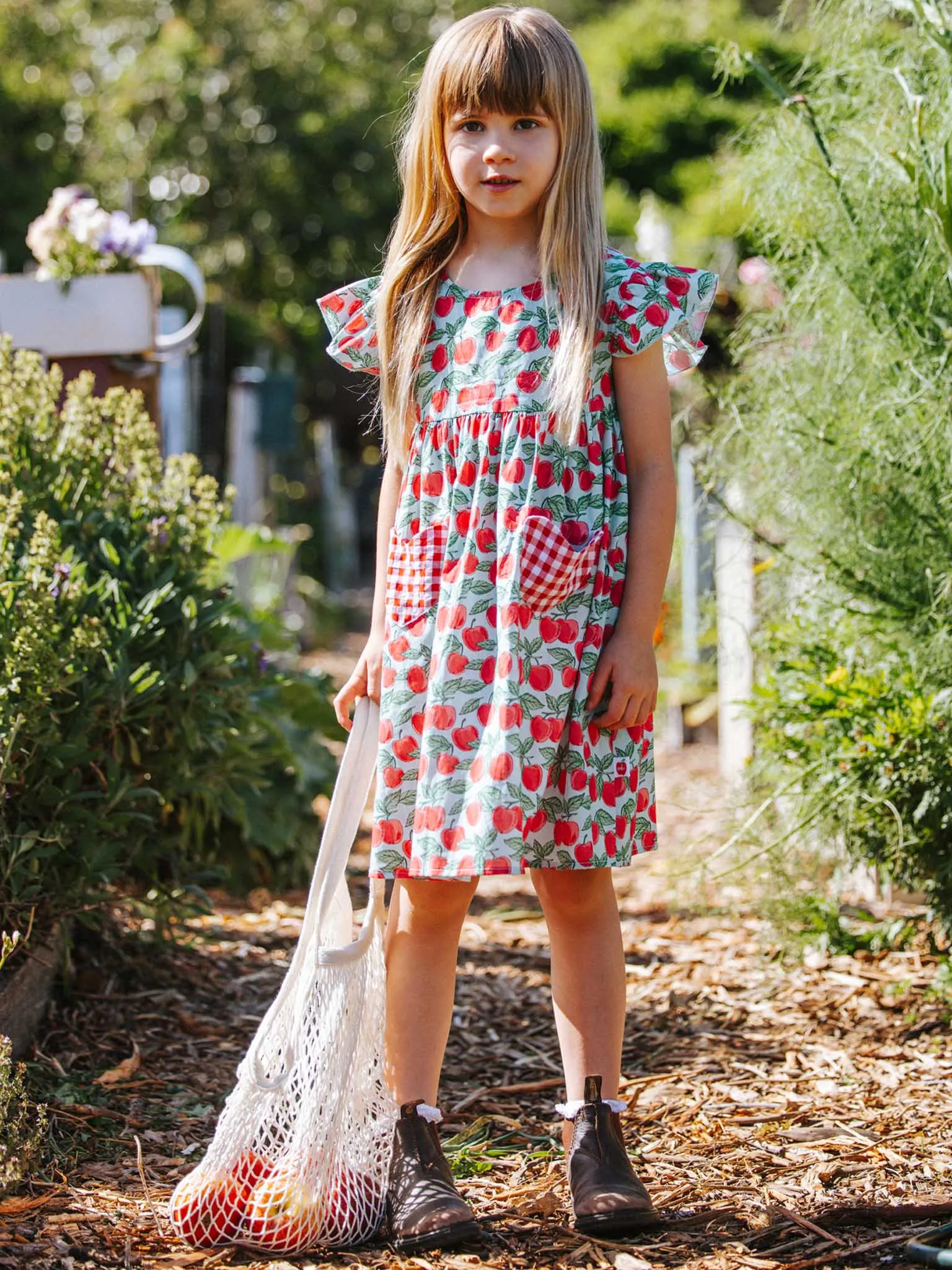 Cherry Heart Pocket Dress
