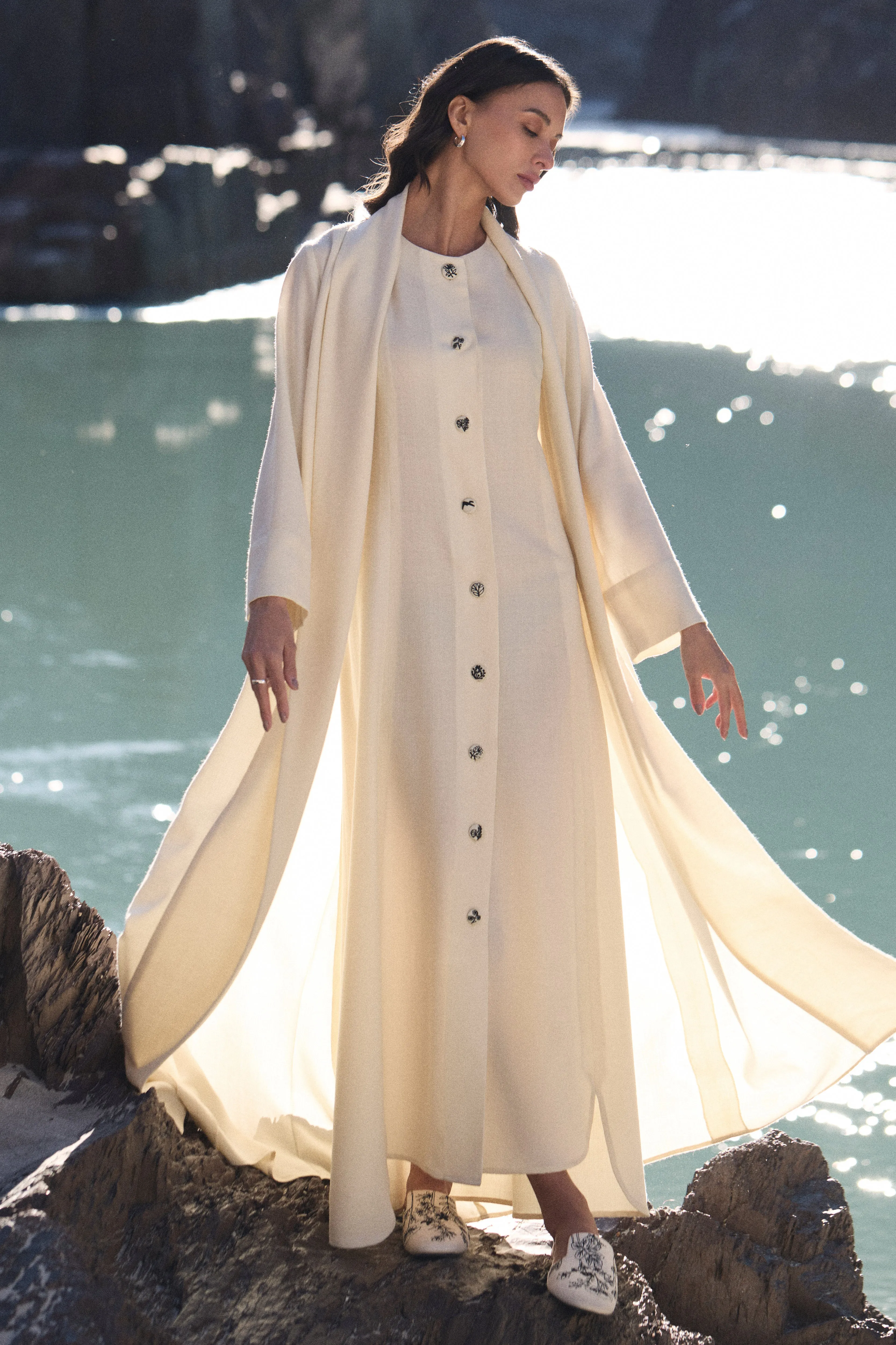 Chilling Woollen Dress (Ivory)
