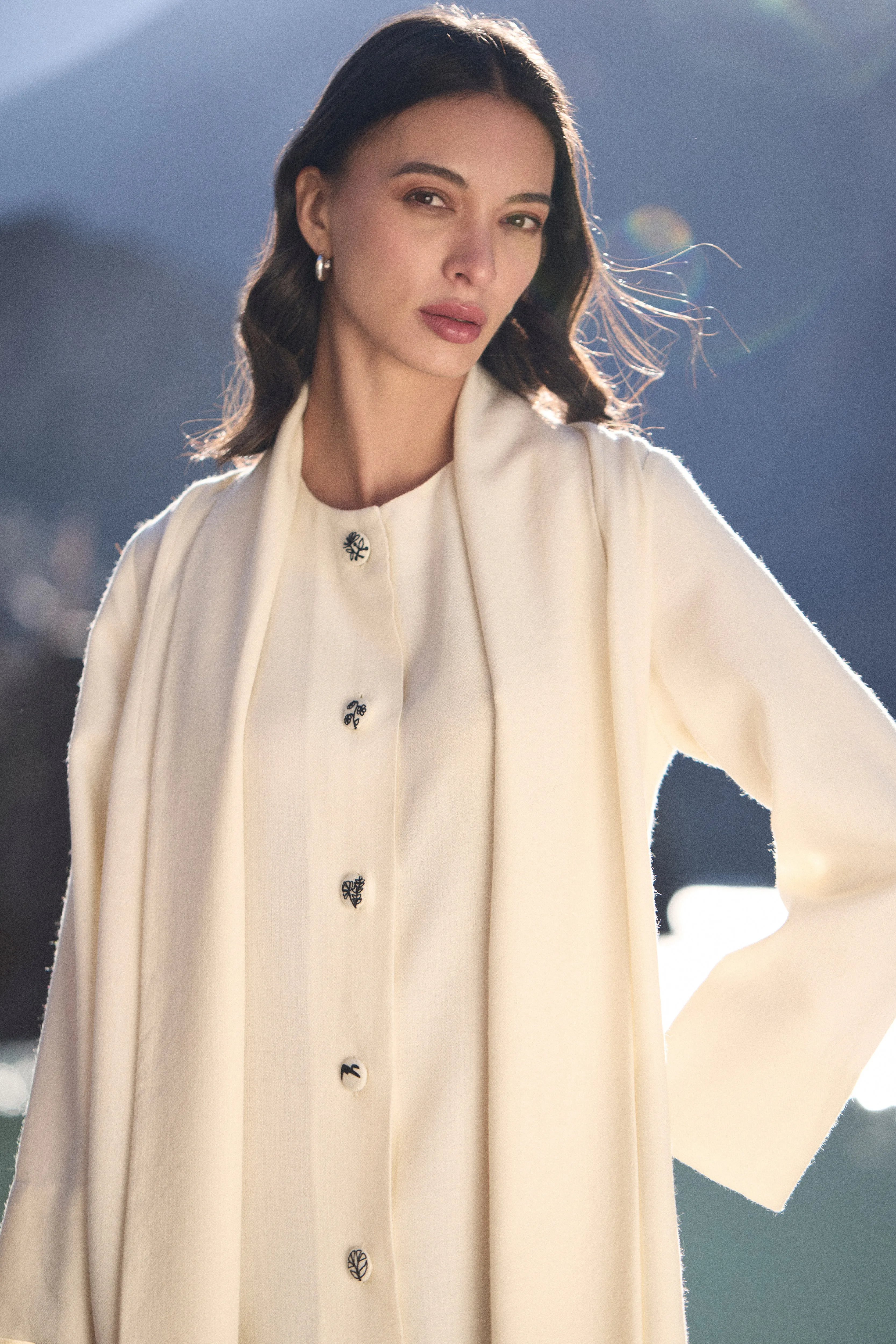 Chilling Woollen Dress (Ivory)