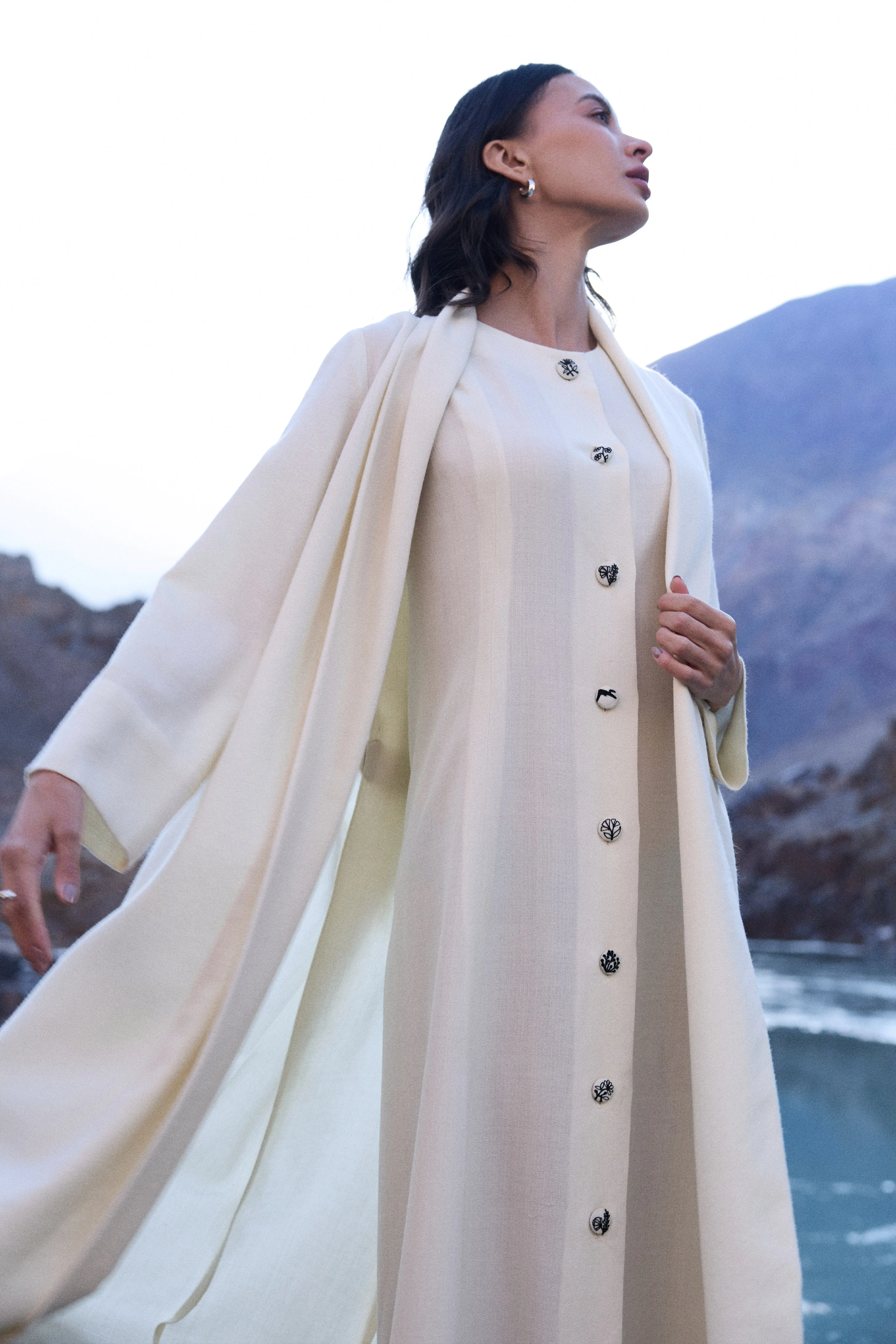 Chilling Woollen Dress (Ivory)