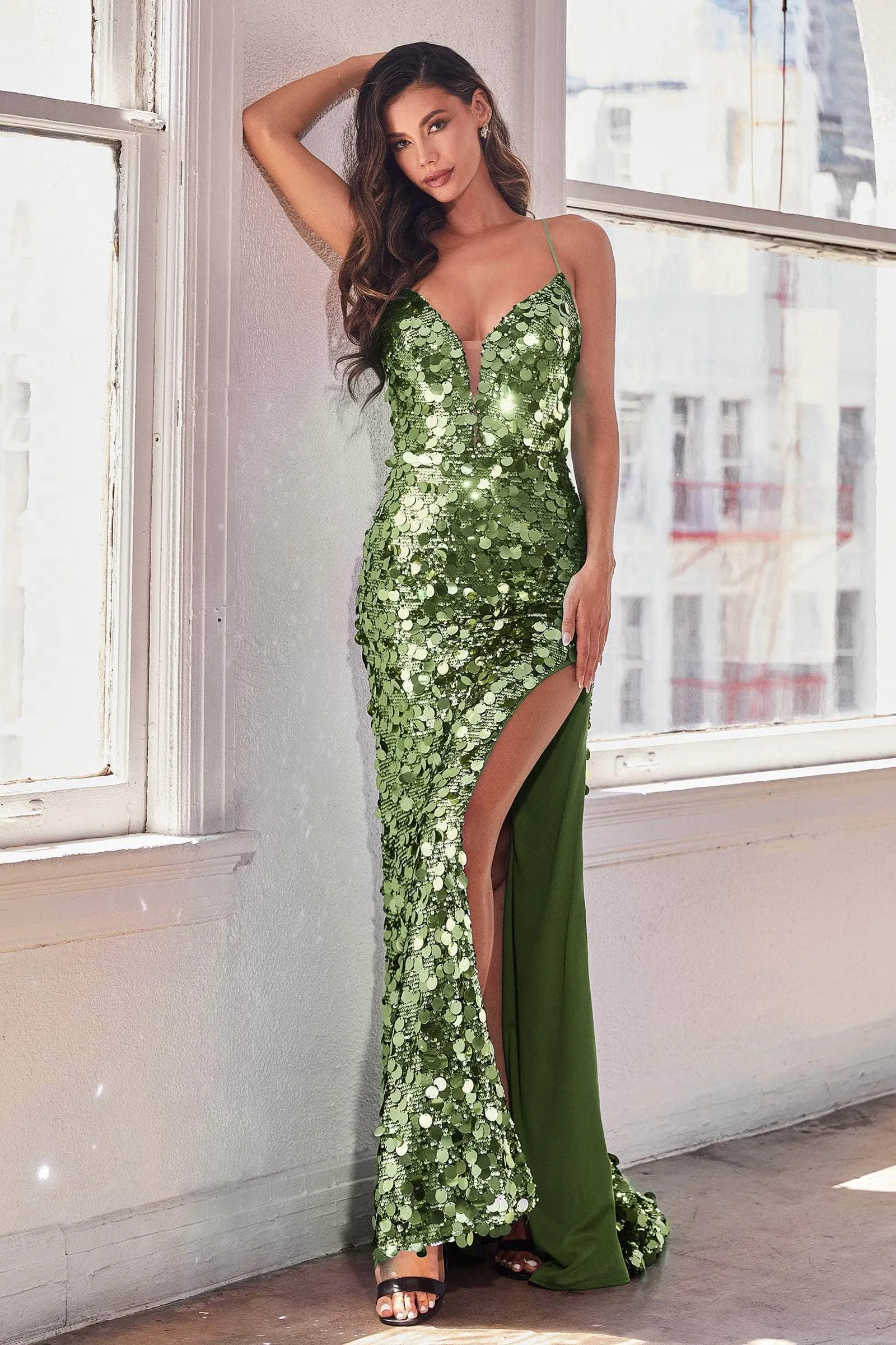 Cinderella Divine B1141 - Sheath Dress with Sparkling Pailette Detailing