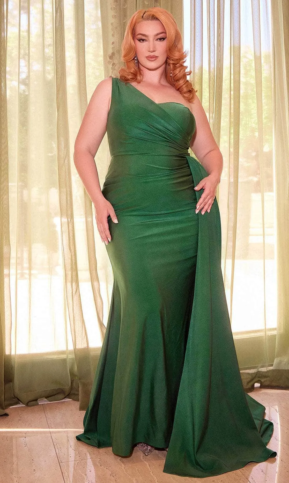 Cinderella Divine PT004 - Asymmetric Prom Dress with Ruched Bodice