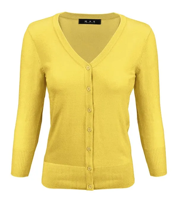 Classic V-Neck Button Down Plus Size Cardigan