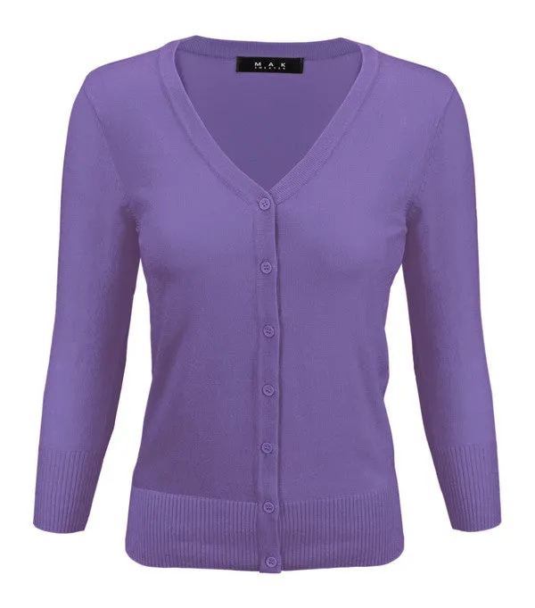 Classic V-Neck Button Down Plus Size Cardigan