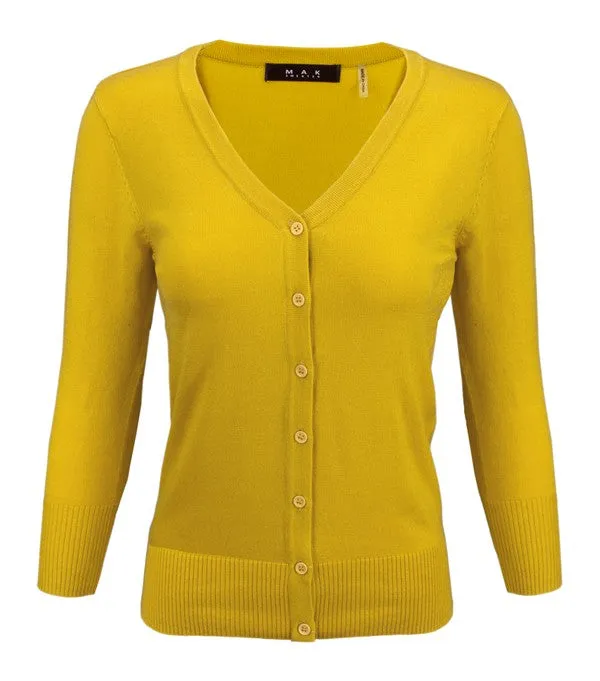 Classic V-Neck Button Down Plus Size Cardigan